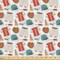 Ambesonne Baseball Fabric by the Yard, Sporting Themed Motifs American Professional League Team Uniform with Corndog, Decorative Fabric for Upholstery and Home Accents, Multicolor